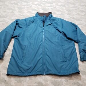 Cabela's Jacket Womens 2XL Green Teal Zip Lightweight Outdoors Fleece Lined